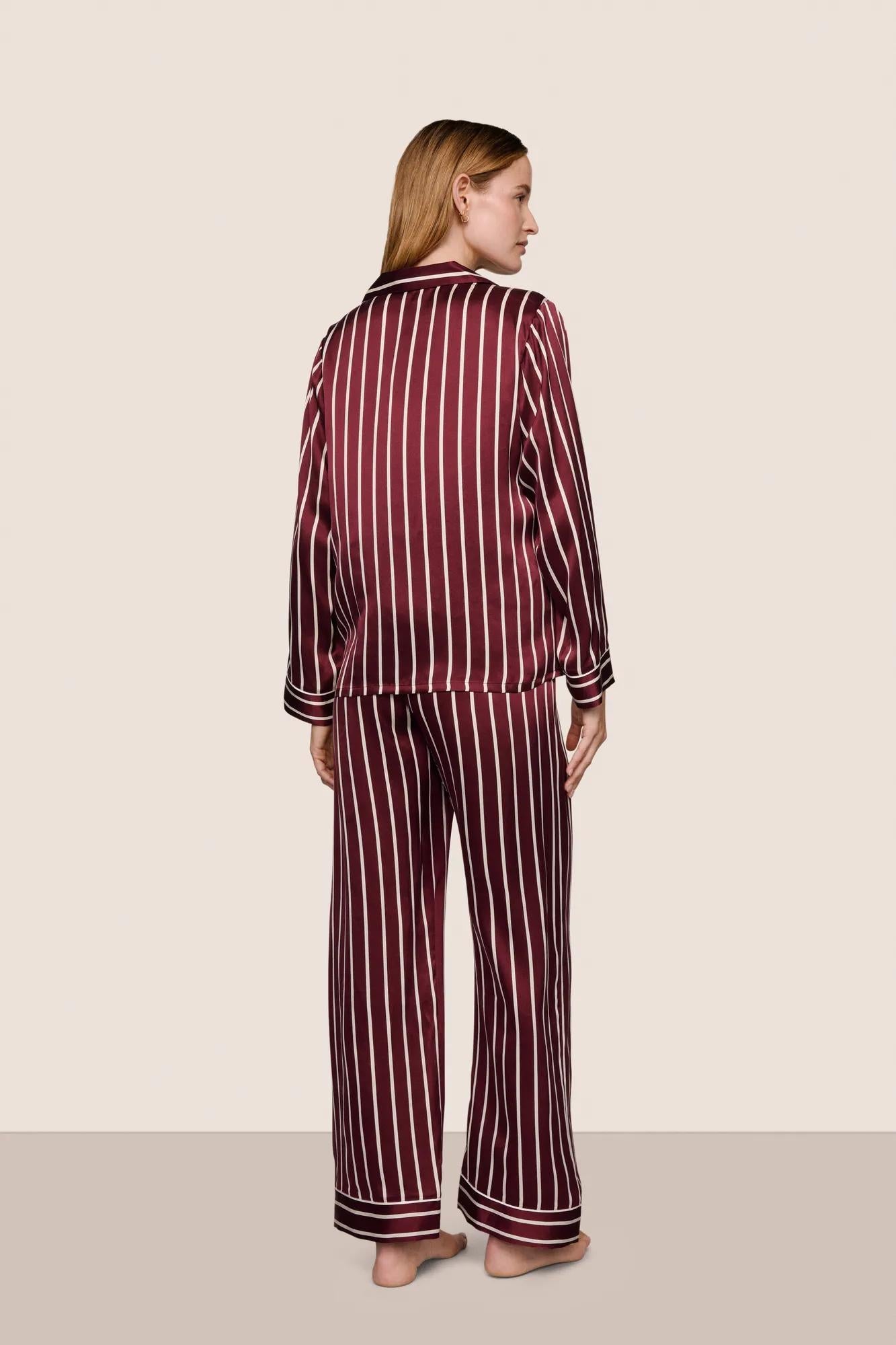 Inez Washable Silk Printed Long PJ Set