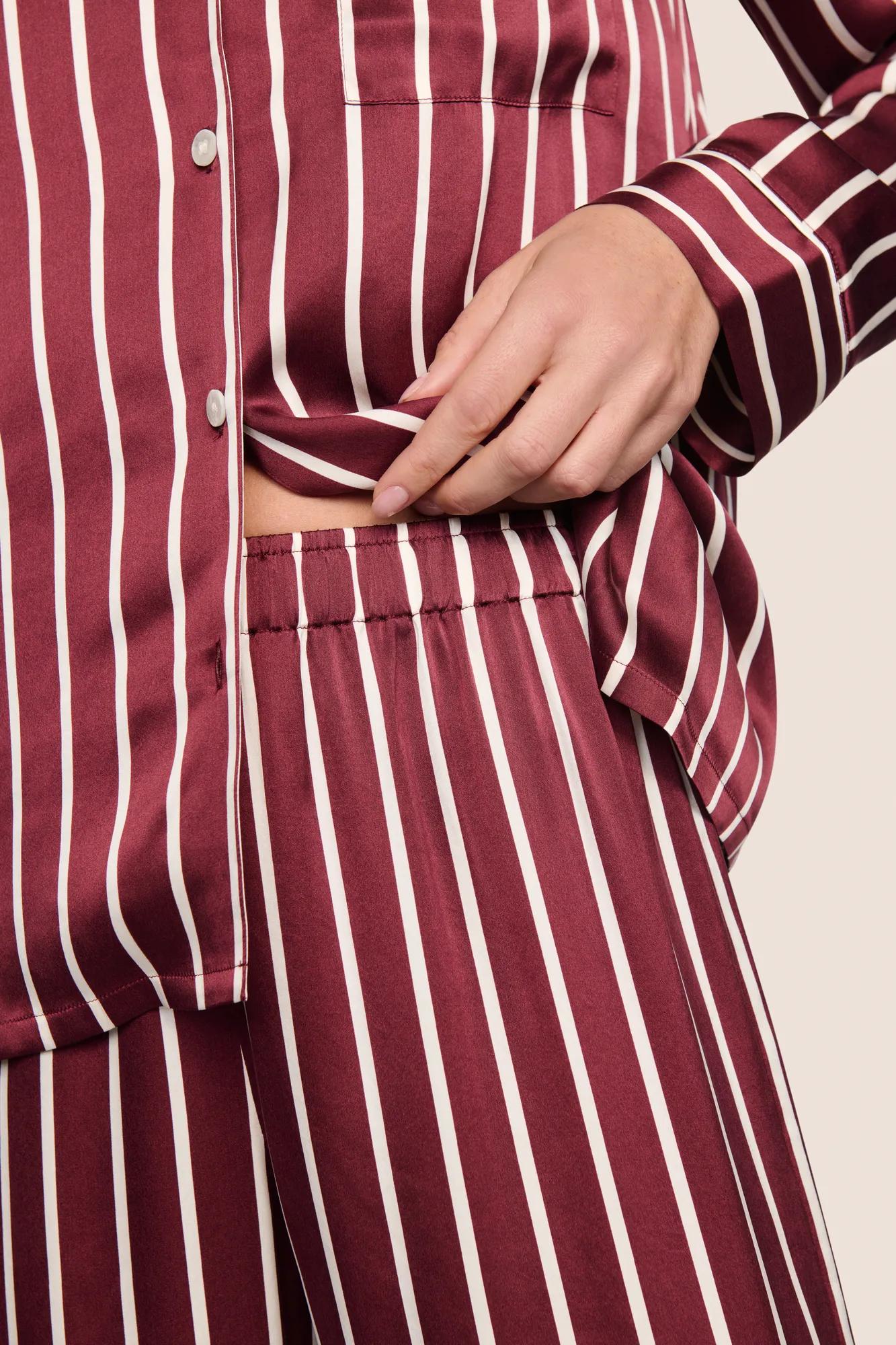 Inez Washable Silk Printed Long PJ Set