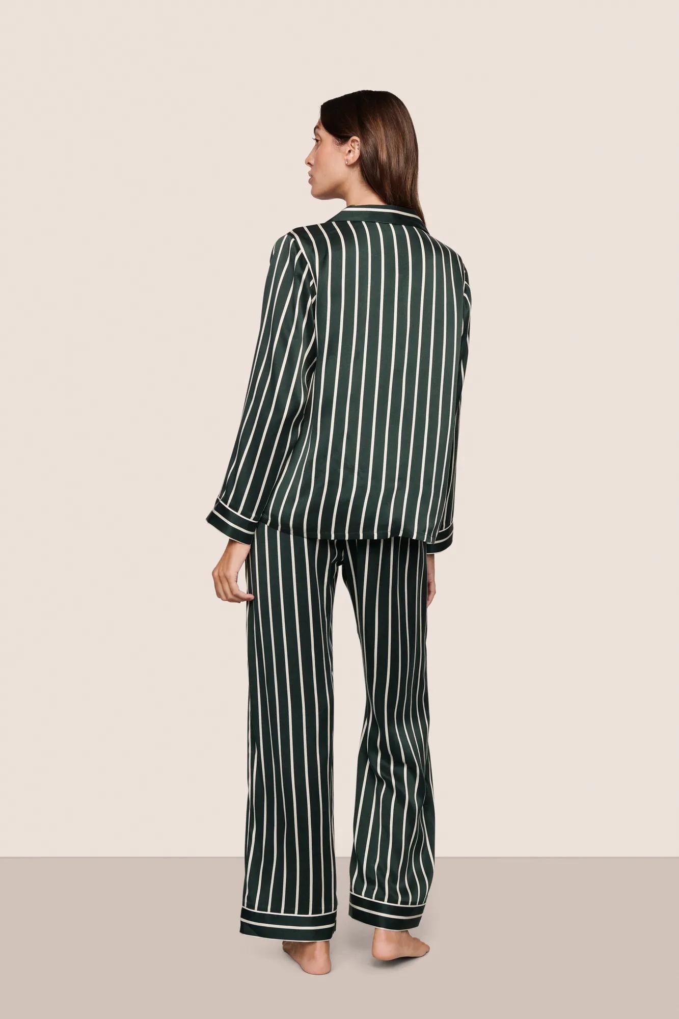 Inez Washable Silk Printed Long PJ Set