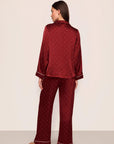 Eberjey x  Lily Aldridge - Inez Washable Silk Printed Long PJ Set