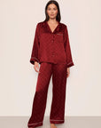 Eberjey x  Lily Aldridge - Inez Washable Silk Printed Long PJ Set