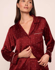 Eberjey x  Lily Aldridge - Inez Washable Silk Printed Long PJ Set