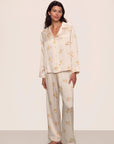 Inez Washable Silk Printed Long PJ Set