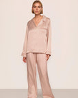 Inez Washable Silk Printed Long PJ Set