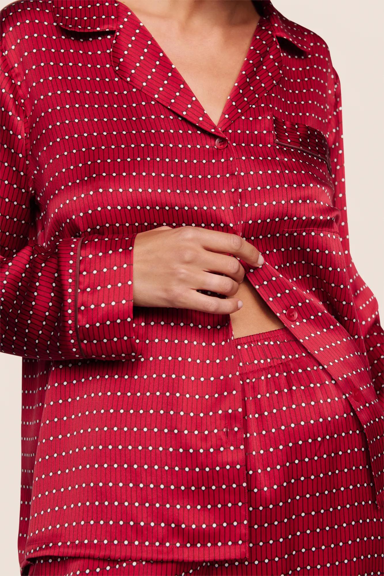 Inez Washable Silk Printed Long PJ Set
