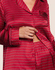 Inez Washable Silk Printed Long PJ Set