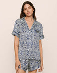 Eberjey x Casa Del Sol - Inez Washable Silk Printed Short PJ Set